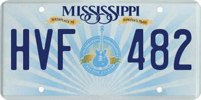 MS license plate HVF482