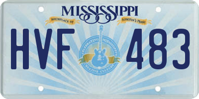 MS license plate HVF483