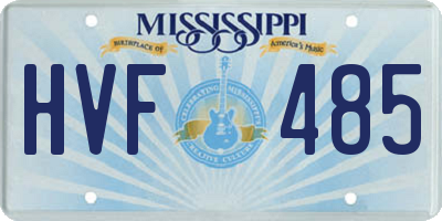 MS license plate HVF485
