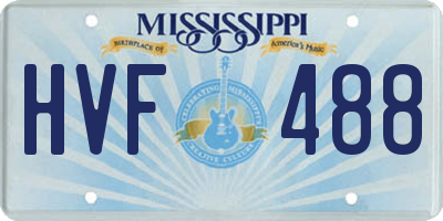 MS license plate HVF488
