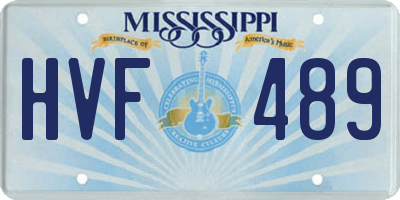 MS license plate HVF489