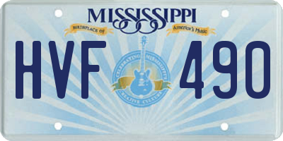 MS license plate HVF490