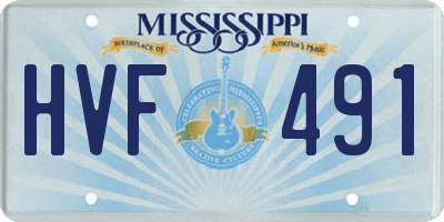 MS license plate HVF491