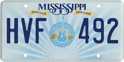 MS license plate HVF492
