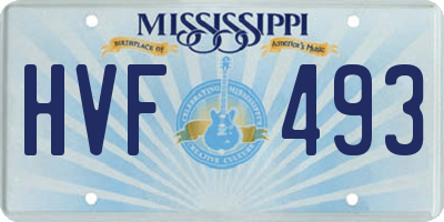 MS license plate HVF493