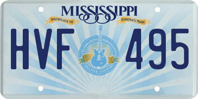 MS license plate HVF495