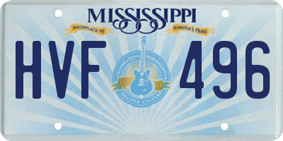 MS license plate HVF496
