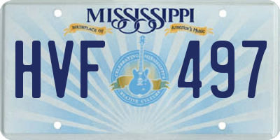 MS license plate HVF497