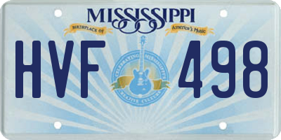 MS license plate HVF498