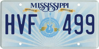 MS license plate HVF499