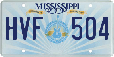 MS license plate HVF504