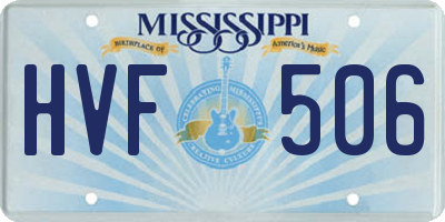 MS license plate HVF506