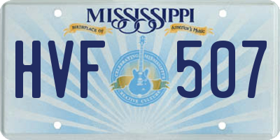 MS license plate HVF507