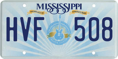 MS license plate HVF508