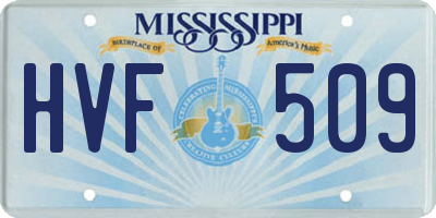 MS license plate HVF509