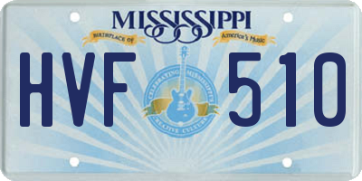 MS license plate HVF510