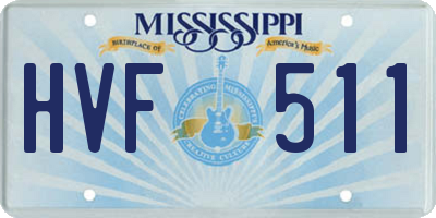 MS license plate HVF511