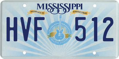 MS license plate HVF512