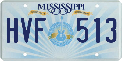 MS license plate HVF513