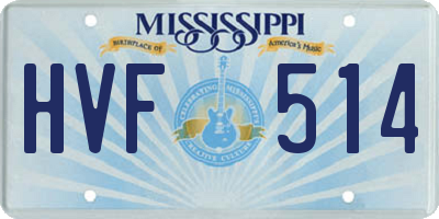 MS license plate HVF514