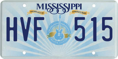 MS license plate HVF515