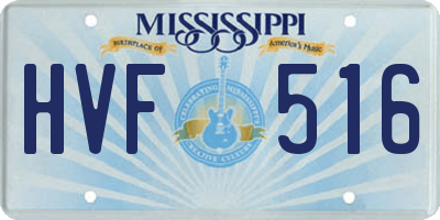 MS license plate HVF516