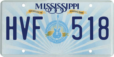 MS license plate HVF518