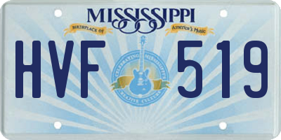 MS license plate HVF519