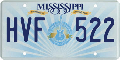 MS license plate HVF522