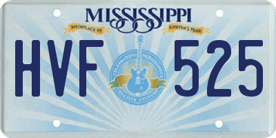 MS license plate HVF525
