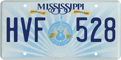 MS license plate HVF528