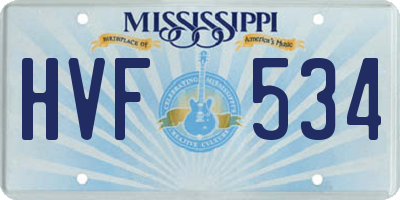 MS license plate HVF534