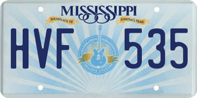 MS license plate HVF535