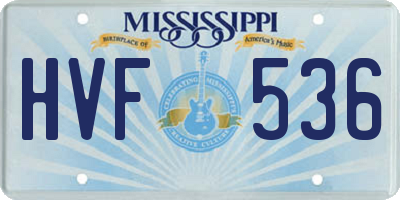 MS license plate HVF536