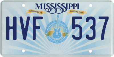 MS license plate HVF537