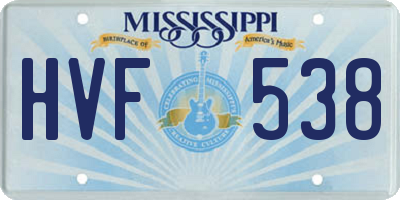 MS license plate HVF538