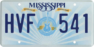 MS license plate HVF541
