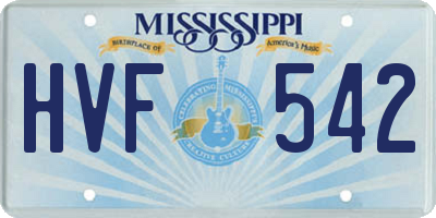 MS license plate HVF542