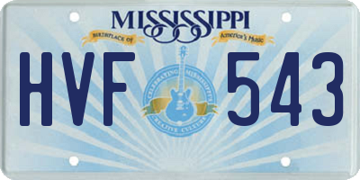 MS license plate HVF543