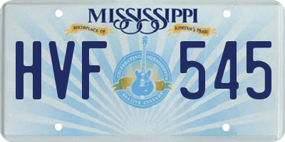 MS license plate HVF545