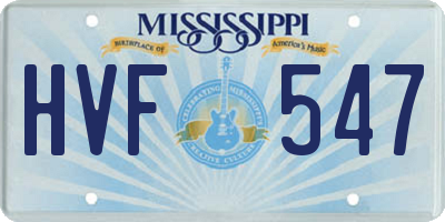 MS license plate HVF547