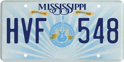 MS license plate HVF548