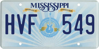 MS license plate HVF549