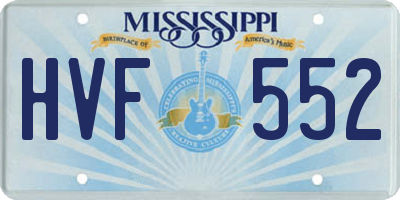 MS license plate HVF552