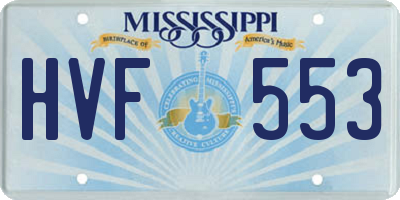 MS license plate HVF553