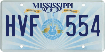 MS license plate HVF554