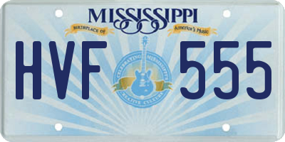 MS license plate HVF555