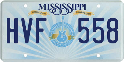 MS license plate HVF558