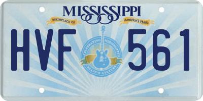 MS license plate HVF561