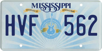 MS license plate HVF562